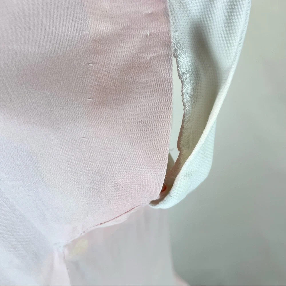 VINTAGE 50s MCM sailor nautical dress fit flare pastel pink midi Tailored Junior - Picture 13 of 14